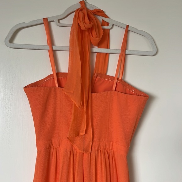 BCBGMaxAzria Orange Halter Prom Dress - Picture 14 of 14